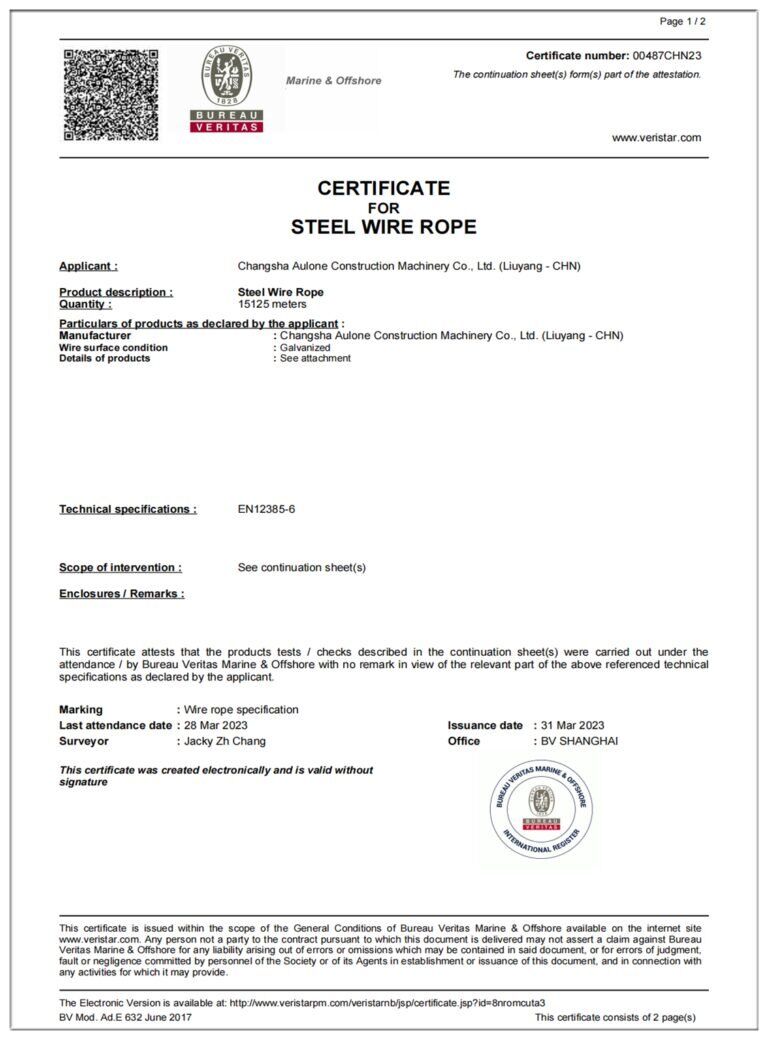 Aulone | High performance wire rope manufacturer you can reply on